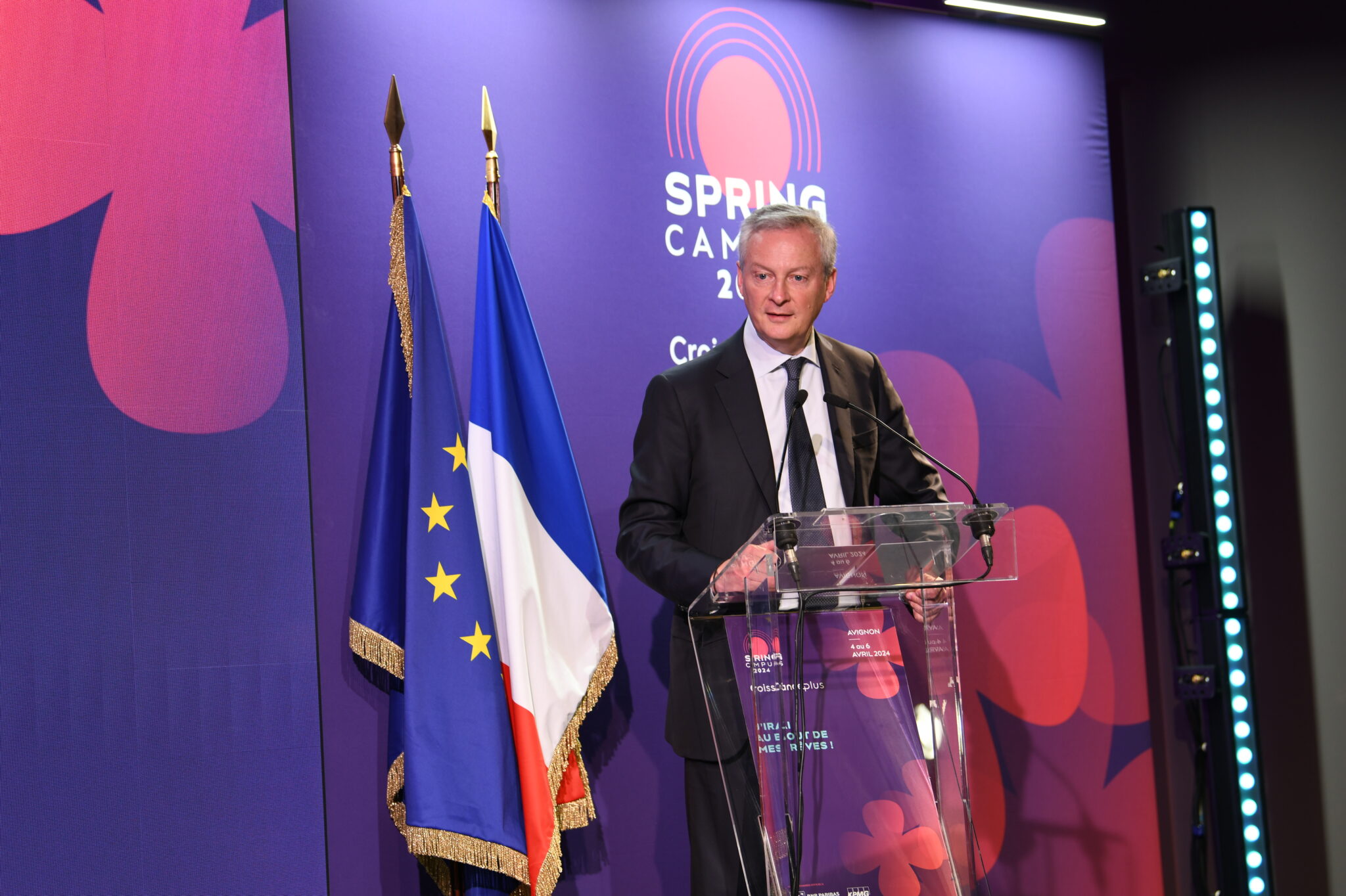 Bruno Lemaire, ministre sous le président Emmanuel Macron participe au Spring Campus de CroissancePlus